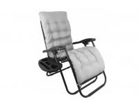 Összecsukható kerti szék szürke párnával