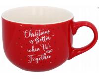 Karácsonyi piros porcelán bögre 420 ml - Christmas is better when we are together