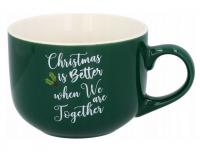 Karácsonyi zöld porcelán bögre 420 ml - Christmas is better when we are together