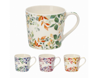 Levél mintás porcelán bögre - 400 ml - több színben