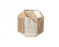Rattan lámpás üvegbetéttel - 25 cm