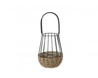 Dekorációs lámpás üvegbetéttel 22 x 37 cm