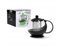 750 ml-es hőálló teáskanna szűrővel zöld színben