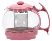 Cook Line hőálló teáskanna szűrővel rózsaszín színben - 750 ml