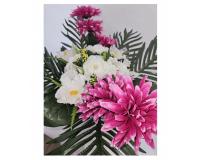 Vegyes csokor tálban - SZÉLESSÉG 50 CM, MAGASSÁG 30 CM