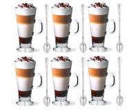 6 darabos kávés pohárkészlet + kanál  -Latte 285ml
