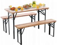 Sörpad garnitúra asztallal és két paddal  117 x 56 x 76 cm