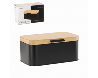 Lauro kenyérdoboz – fém ház bambusz fedéllel (fekete)