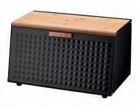 HIBISCO fekete zománozott kenyértároló doboz - 35,5 x 17 x 19,5 cm