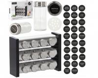 12 tégelyes fűszertartó (29,5 x 9 x 22 cm)