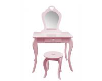 Gyermek sminkasztal és kisszék rózsaszín színben 108 x 71 x 39,5 cm