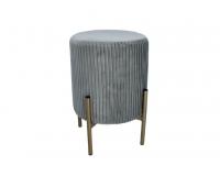 Kerek puff arany lábakon 28 x 42 CM - szürke