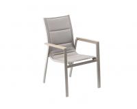 Alumínium kerti szék Polywood karfákkal - bézs
