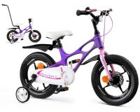 RoyalBaby gyermek kerékpár tolókarral Space Shuttle 14" lila színben