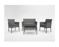 Rattan bútor garnitúra - 4 részes - szürke