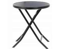 KEREK ÖSSZECSUKHATÓ KERTI ASZTAL - 60 CM - FEKETE
