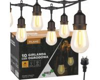 Garden Garland Filame kerti dekorációs fényfüzér / világítás 230V 10 M 10 LED meleg fehér