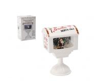 Karácsonyi Postaláda LED világítással – Fehér Mikulással