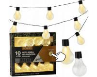 Garden Line STRIPES csíkos izzó alakú napelemes kerti fényfüzér - meleg fehér fényű 3,8M