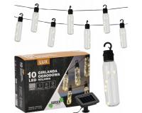 Napelemes kerti dekorációs fényfüzér / világítás  - 2 + 1,8 M LUX 10 LED MELEG FEHÉR