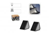2 db-os napelemes lépcsőlámpa szett 8,5 x 5 x 4,5 cm 9 LED meleg fehér