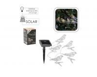 Napelemes madarak - 5 LED MELEG FEHÉR