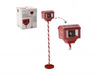 Karácsonyi piros postaláda fény és hó hatással - 27 x 20 x 150 cm