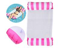 Hálós matrac felfújható szélekkel rózsaszín színben