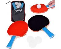 Ping-pong készlet három labdával cipzáras tokban