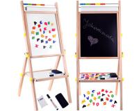 Gyerek fatábla 3 az 1-ben, filc-, kréta- és festőtábla