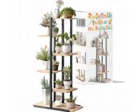 Virágtartó Állvány – 6 Szintes, Sonoma Tölgy / Fekete Fém Vázzal