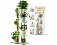 6 polcos virágtartó állvány - fém + laminált bútorlap - 113 cm