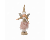 Rószaszín Karácsonyi Angyal Dekorációs - 45 cm magas