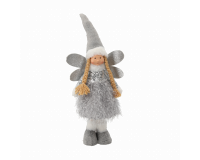 Szürke Karácsonyi Angyal Dekorációs - 45 cm magas