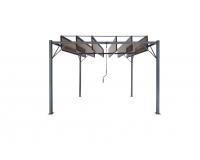 Kerti pergola mozgatható polikarbonát tetővel 3 x 3 m barna