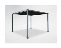 Kerti pergola acéltetővel 3 x 3 x 2,2 m szürke