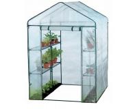 Garden Line kerti acél szerkezetű melegház polcokkal 140 x 140 x 200 cm