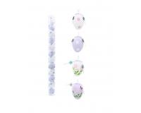 Húsvéti dekorációs tojások 12 darab -  virágos lila,fehér