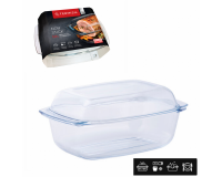 Téglalap alakú hőálló jénai sütőtál fedővel 5L – üveg fedővel