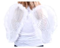 Fehér angyalszárny ezüst díszítéssel
