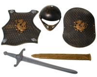 Lovag jelmez karddal és sisakkal