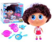 Mester Chef fekete hajú baba konyhai felszerelésekkel