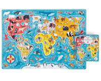 CzuCzu állatos világtérkép kirakó 60 darabos
