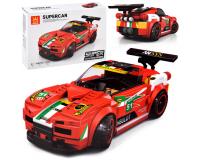 Super car piros színű versenyautó - 164 építőblokkból álló készlet