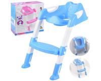 Lépcsős WC-ülőke kék színben vidám kismackó mintával