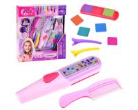 Hajszínező kréta készlet hajvasalóval, fésűvel és csatokkal