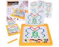 Mágneses oktatótábla színes mágneskorongokkal és sablonokkal