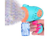 Szívecske mintás kicsi buborékfújó pisztoly kék színben