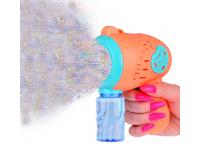 Szívecske mintás kicsi buborékfújó pisztoly narancssárga színben