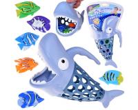 Cápakosár horgászós játék 6 színes halacskával